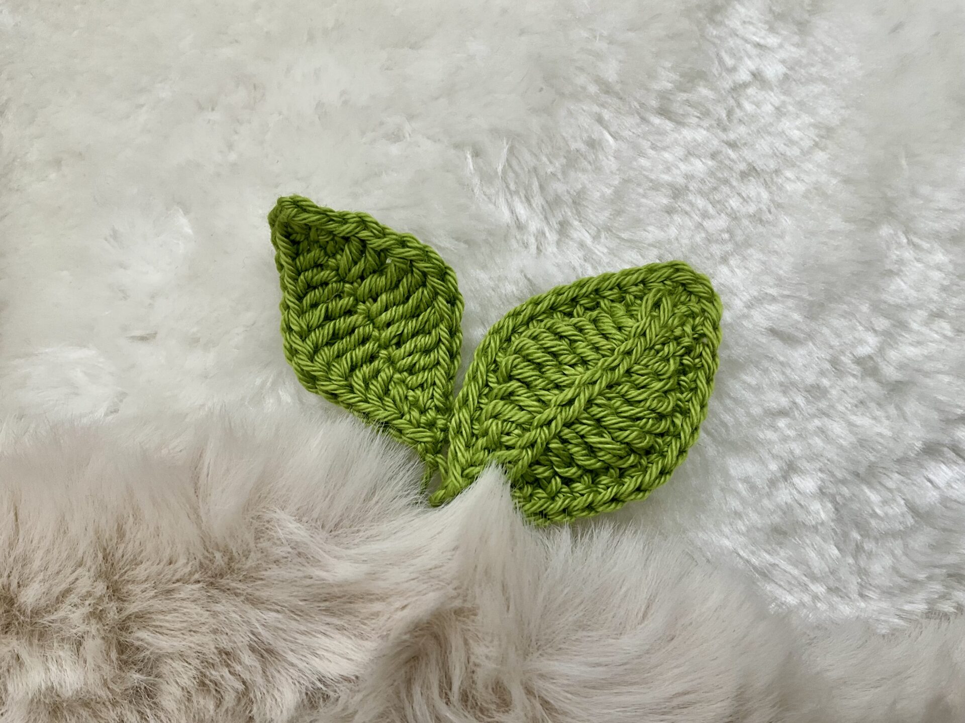 One and Two Sided Crochet Leaf