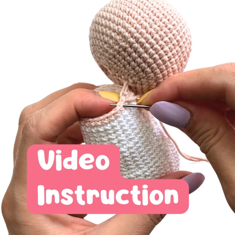 How to sew amigurumi parts together video mockup