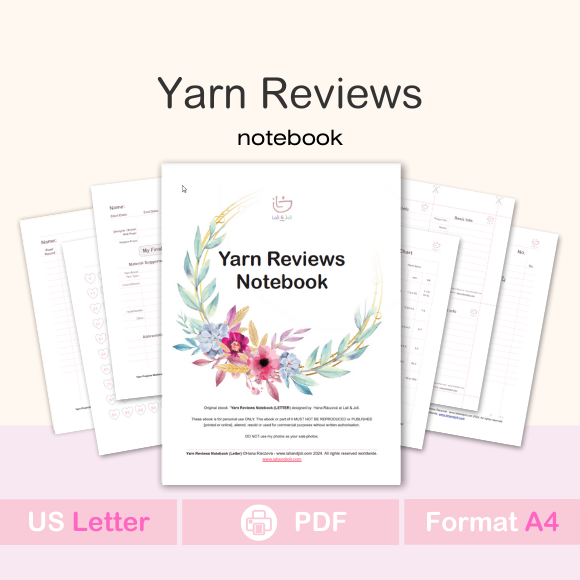 Yarn reviews Notebook mockup