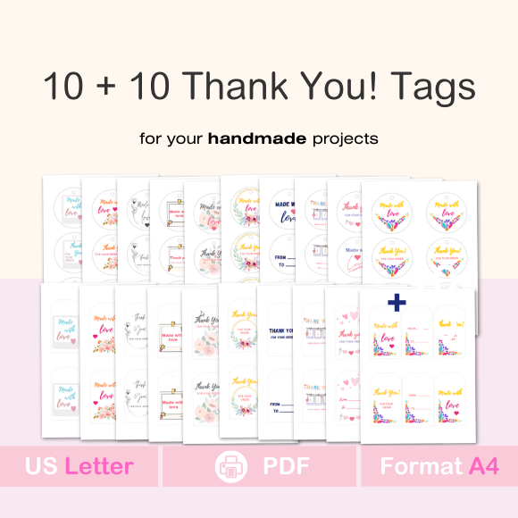 10 + 10 Thank You! Tags mockup