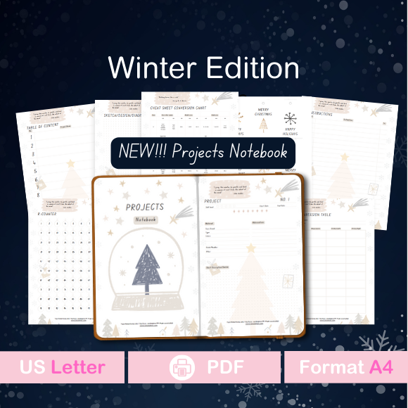 Yarn project Notebook mockup winter