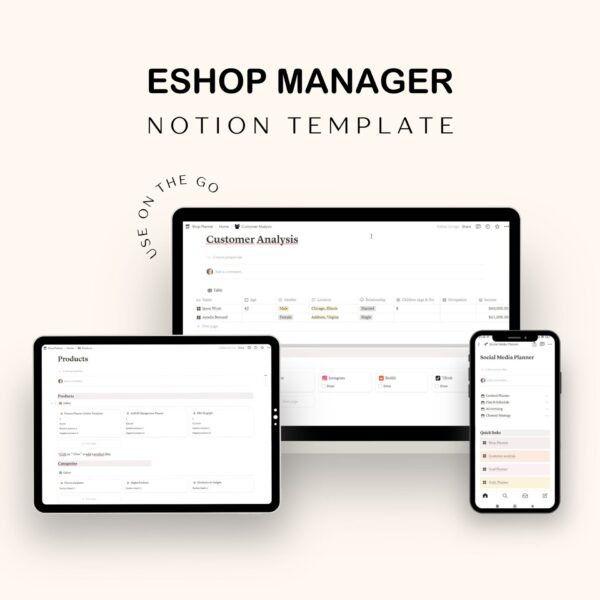 Notion eShop Manager Mockup
